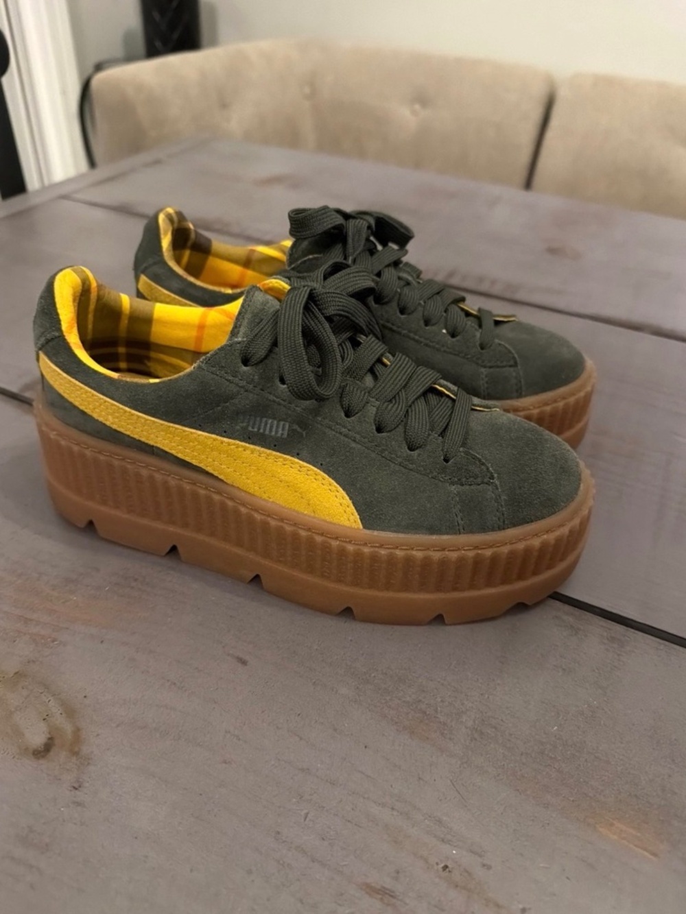 Puma Fenty green and yellow 6.5